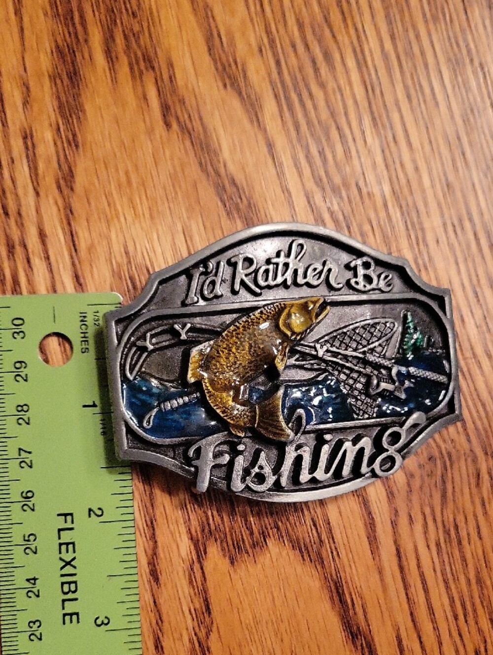 "I'd Rather Be Fishing" Belt Buckle - Picture 4 of 4
